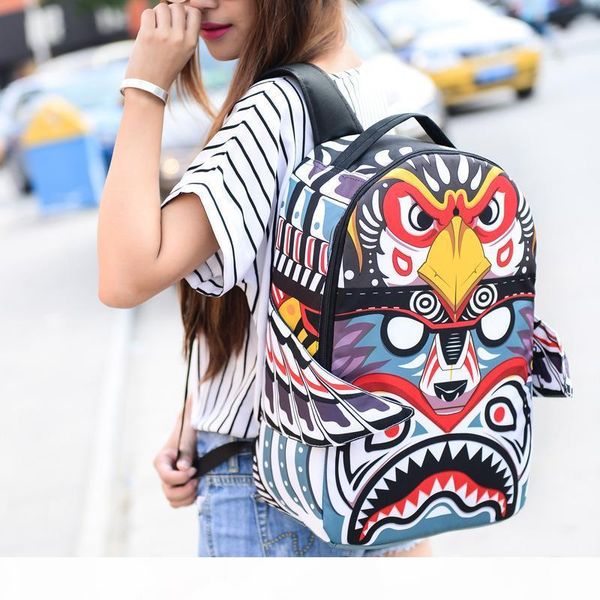 

wholesale- new arrival fashion backpack handwriting wings female tribe cartoon teenagers bags bag f194