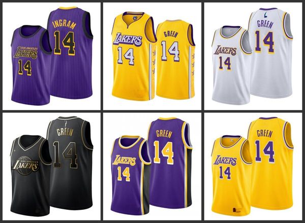 

los angeles lakers danny green men city basketball jersey, Black
