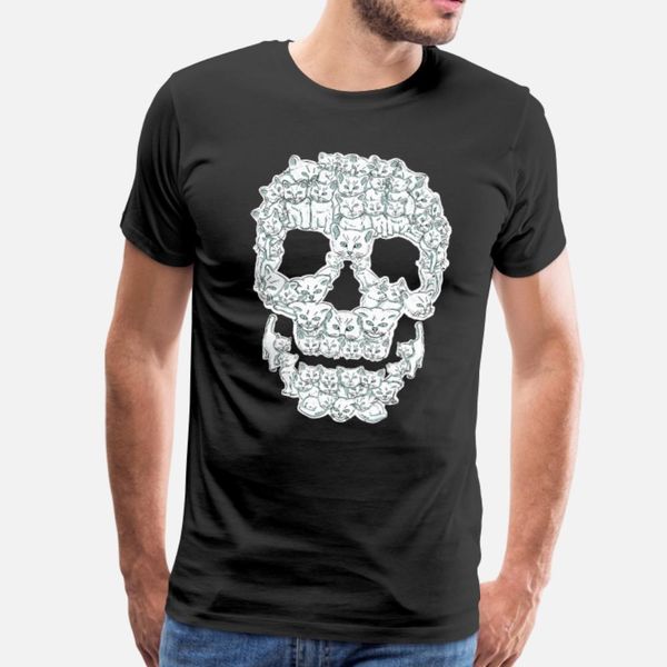 

skull cat graphic t shirt men designer 100% cotton euro size s-3xl cool cute comical spring autumn trend shirt