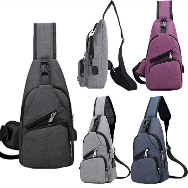 

noenname anti theft mens usb with charger port outdoor sport chest bag crossbody shoulder bag men women backpack messenger pack