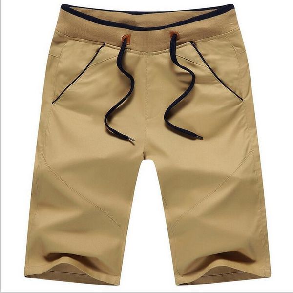 

men's shorts mens summer quick dry cotton mid straight thin beach casual solid, White;black