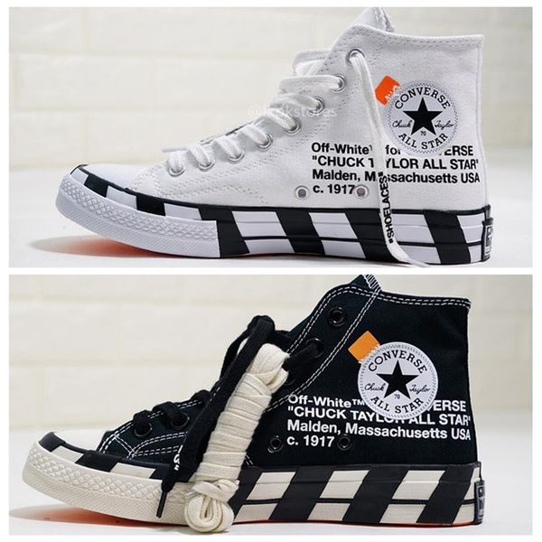 

off белого х converse chuck дизайнер all-star 1970-ый молодёжный high top вулканизированных повседневного холста canvas бег скейтборд обуви, Black