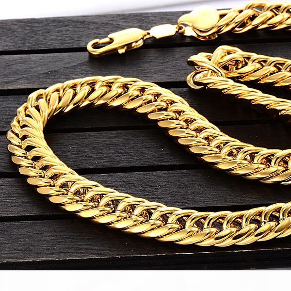 

mens 24" thick heavy curb link chain 24 k solid gold finsh miami cuban chain hip hop ing, Silver