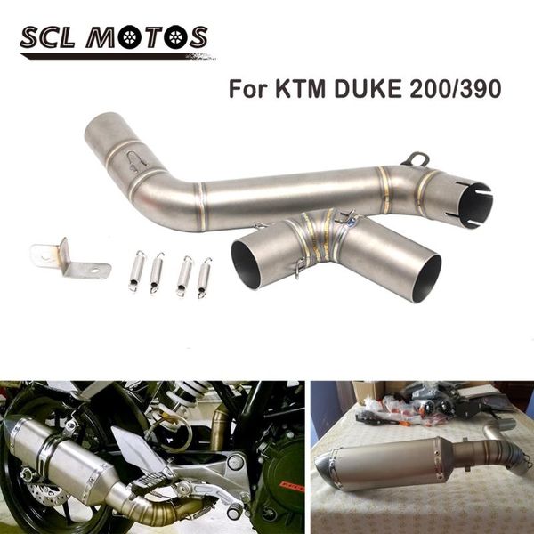 

scl motos мотоцикл выхлопная труба модифицированный среднего звена трубы скольжения на для duke200 duke390 rc390 мотоцикл аксессуары