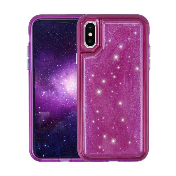

cgjxsfor ip x case hybird bling crystal jelly phone tpu pc pressure reduction back cover cases for ip 6 7 8 plus case 50pcs