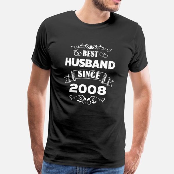 

husband 2008 10th wedding anniversary t shirt men designer tee shirt euro size s-3xl slim sunlight fashion spring autumn letter shirt