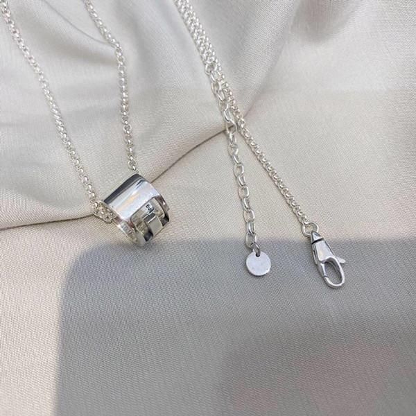 

net red tide temperament pendant necklace male european and american minimalist japanese literary sen-based multilayer female sweater chain, Silver