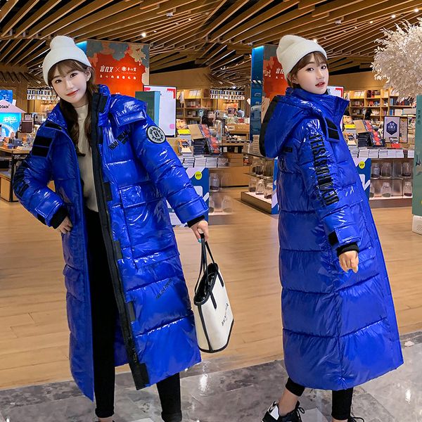 

women's down & parkas winter jackets women casual solid color reflection womens and coats woman parka ropa de mujer, Black