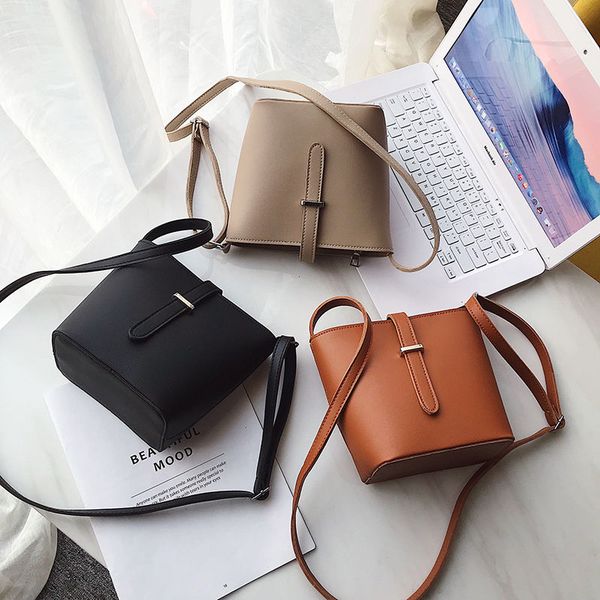 

women shoulder crossbody bag solid color bucket bags for women luxury quality handbags lady fashion messenger bag hand