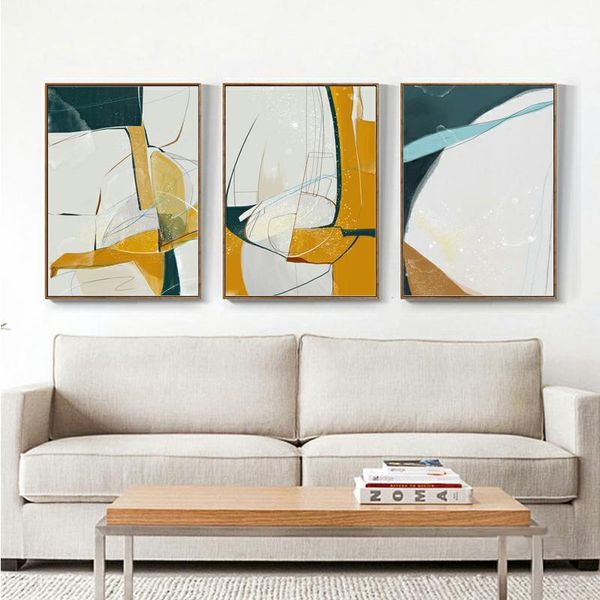 

abstract white orange blue line posters and prints modern wall decor wall art canvas paintings pictures nordic decoration home