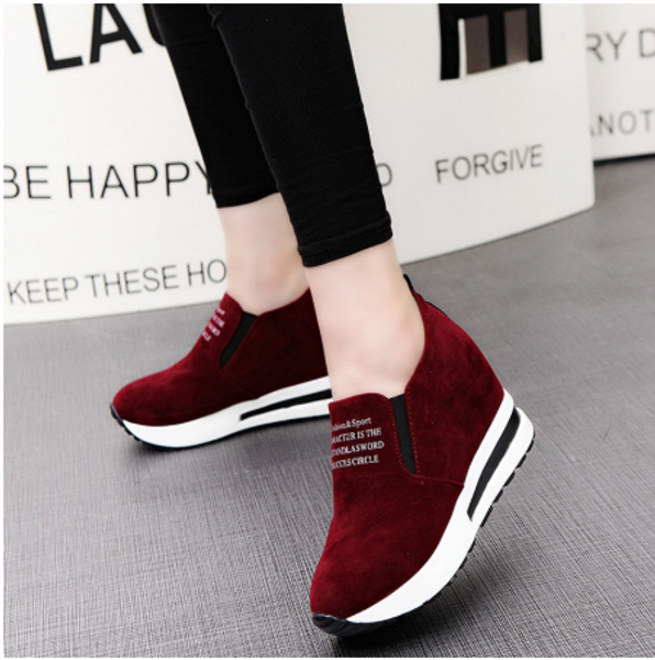 

2020 new women flats platform shoes flock shoes for woman spring autumn slip on casual, Black
