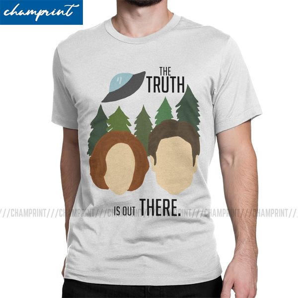 

the truth is out there men t shirts the x files scully mulder ufo aliens tv crazy tee shirt round neck t-shirt printed clothing