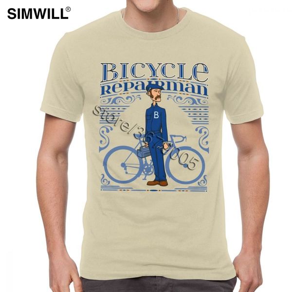 

trendy new tee shirts for men eco cotton bicycle repairman tshirt short sleeved crew neck bike retro mtb t shirt casual t-shirt