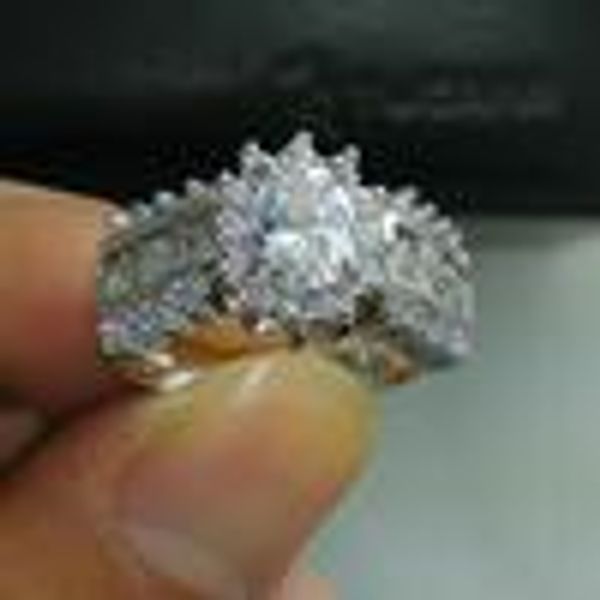 

size 5/6/7/8/9/10 luxurious jewelry 10kt white gold filled white z wedding ring for love gift, Silver