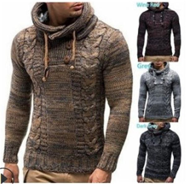 

tops компьютер вязаные свитера дизайнер высокий круглый воротник с капюшоном осень зима mens свитера мода толстые slim fit с длинными рукава, White;black