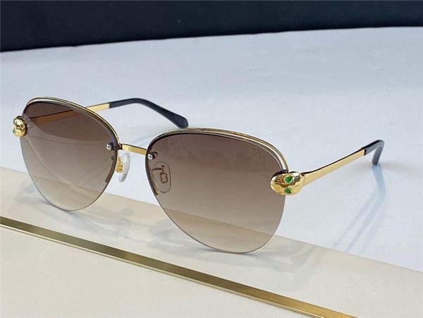 

new fashion design sunglasses 6121 pilot metal half frame serpentine pile head design classic shape lightweight uv400 protective glasses, White;black