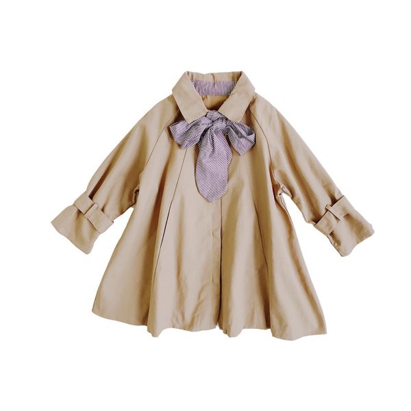 

keelorn baby girl осенняя мода верхняя одежда 2020 new kids твердая сладкое пальто с полосатой бант детская одежда 2 6 лет, Blue;gray