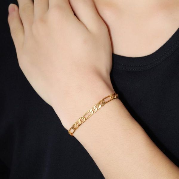 

new fashion women men gold sliver chain charm braclet simple tide ladies hand bracrlets bangles jewelry gifts, Black