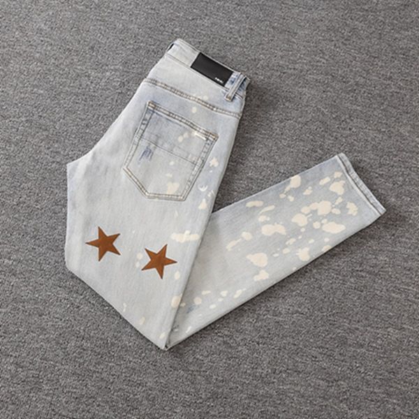 

20ss new fashion jeans italian brand fashion luxury pants men's jeans brand fashion jeans hip hop designer logo pants men's size t, Blue