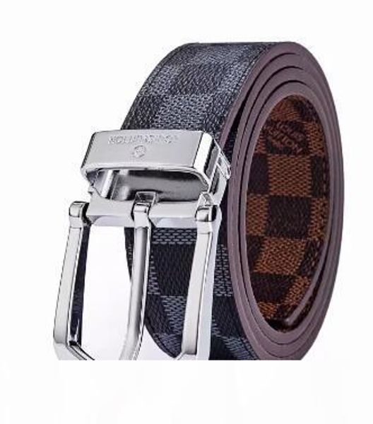 

new designer business leisure genuine leather belt mens smooth buckle luxury solid brand leather belt for men, Black;brown