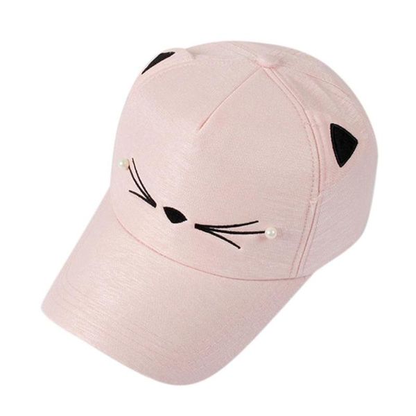

#5 spring fashion tide pearl wild cute student cat ears visor cap, Blue;gray