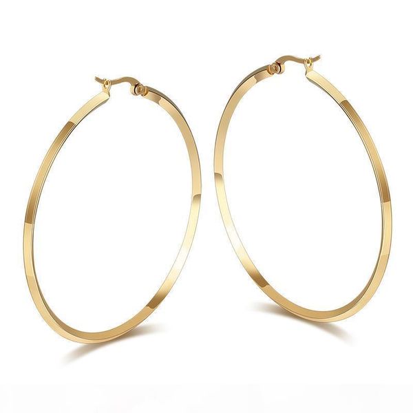 

gold large hoop earrings matte gold color earings stainless steel circle earrings for women jewelry oorbellen, Golden;silver