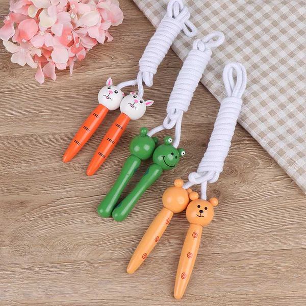 

kid outdoor rope development skipping rope cord toy game wood handled jumping