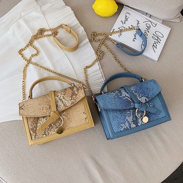 

сумка женщина 2020 новые корейские моды западного типа wild snake pattern chain shoulder bag диагональ площадь bolso mujer посланник