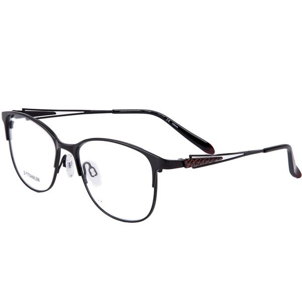 

new full frame women's pure titanium nearsighted glasses business glasses women's elegant frame, Black