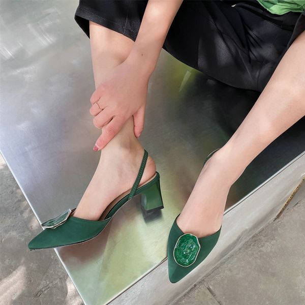 

slippers for women retro pointed toe women shoes spring summer casual slippers quality fashion shoes woman, Black