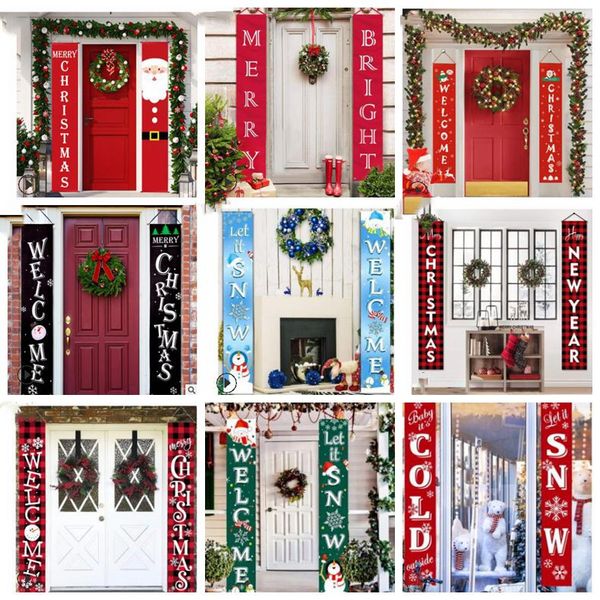 

christmas couplet door banner porch sign christmas holiday hanging decoration printing xmas couplet outdoor garden merry decora lsk674