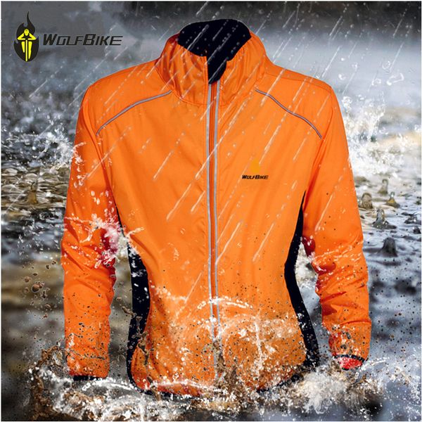 

wolfbike mtb reflective cycling jackets men 5 colors water repellent breathable jerseys windbreaker bicycle jackets sports coat, Black;red