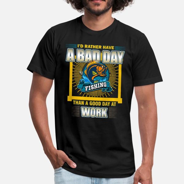 

fishing bad day t shirt men knitted tee shirt o-neck fit crazy new style spring natural shirt