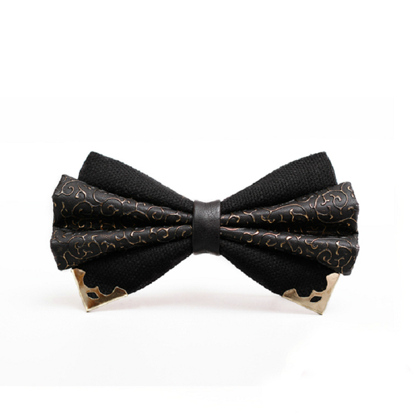 

2020 new fashion pu leather bow ties for men wedding butterfly two layer designers brand men's bowties white brown, Black;gray