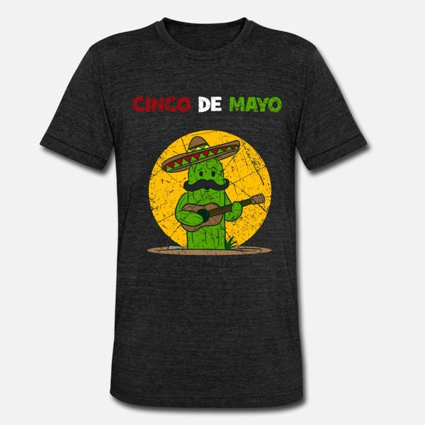 

5 de mayo cactus guitar sombrero fiesta t shirt men printing 100% cotton o-neck trend gift comical spring leisure shirt