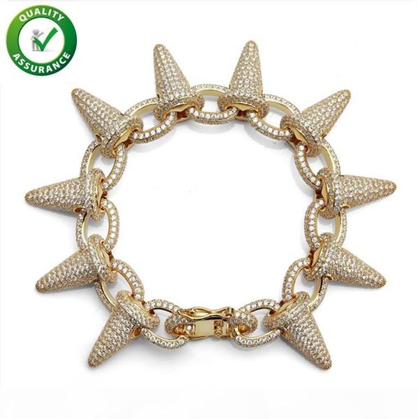 

хип-хоп ювелирных изделий мужские браслеты роскошная браслеты кубинский link золото diamond браслет для мужчин micro асфальтовая bling cz pu, Black