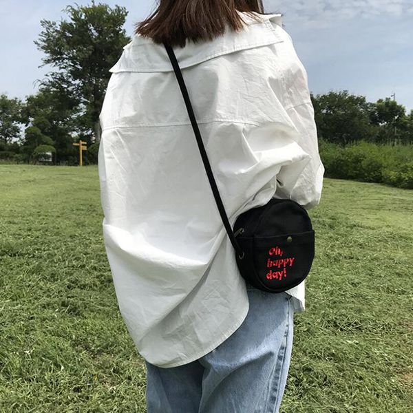 

round canvas women brand shoulder bags cross body bag casual phone pouch small womans bags brand designers tas wanita slempang