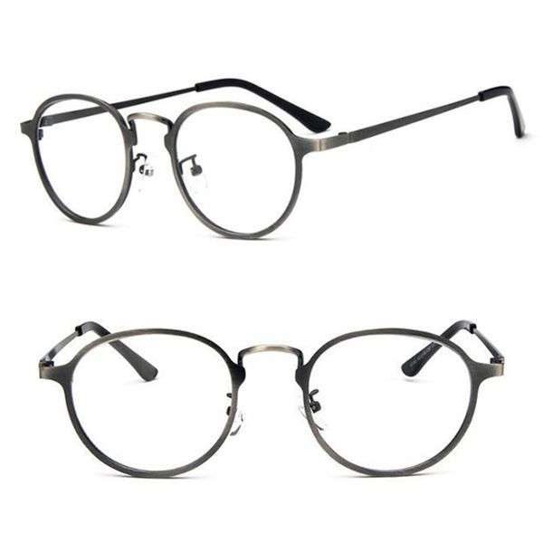 

vintage oval metal eyeglass frames retro fashion rx able myopia glasses come with clear lenses spectacles, Black