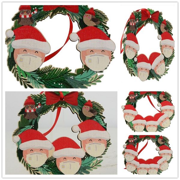 

новогодние украшения гирлянды санта снеговика маска для лица горячий рождественский венок подвесной крыльцо двери повесьте венки украшения д, Blue