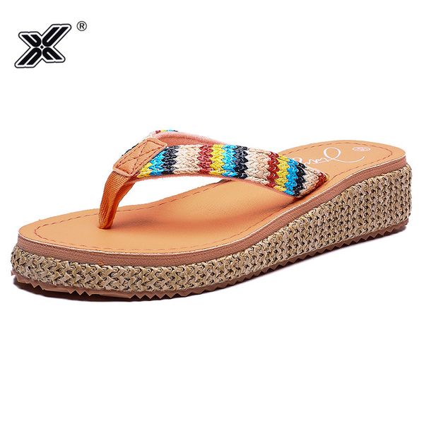 

summer fashion bohemian flip flops for ladies colorful women beach slippers comfortable women home slippers chausson femme, Black