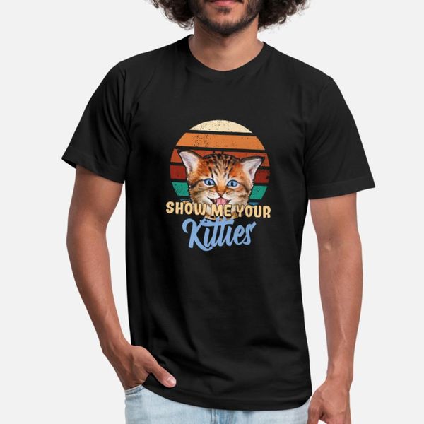 

show me your kitties cat lover retro vintage t shirt men printed short sleeve round collar unique fit new style summer kawaii shirt