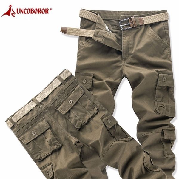 

military cargo pants men overalls casual cotton tactical camouflage pants men multi pockets army straight slacks baggy trousers, Black