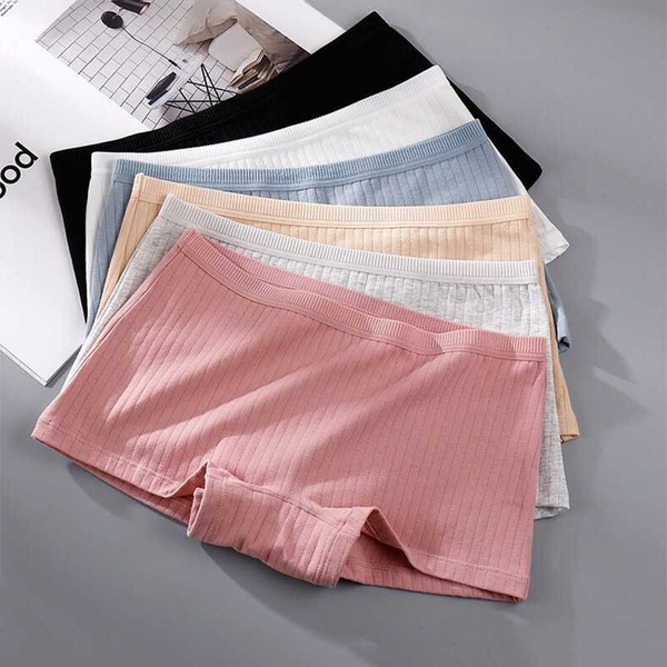 

girls boyshorts seamless cotton teens safety shorts female underwear intimates women safty panties underpants ladies boxershorts, Black;pink