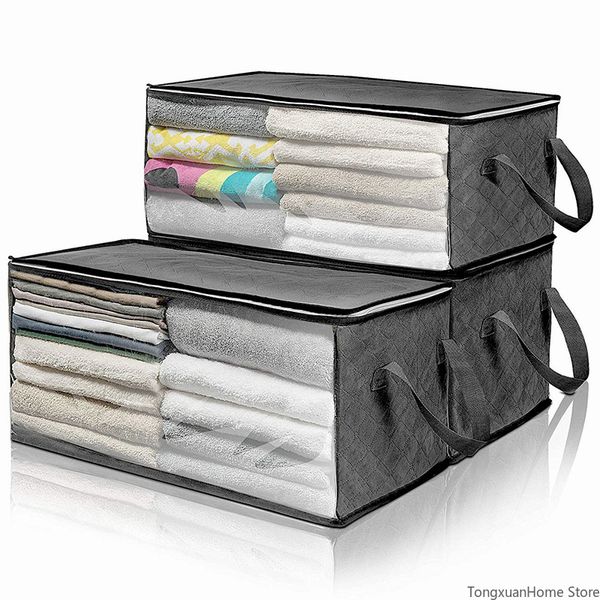 

storage bags foldable non-woven fabric solid durable quilt bedroom wardrobe clothes dustproof and moisture-proof box