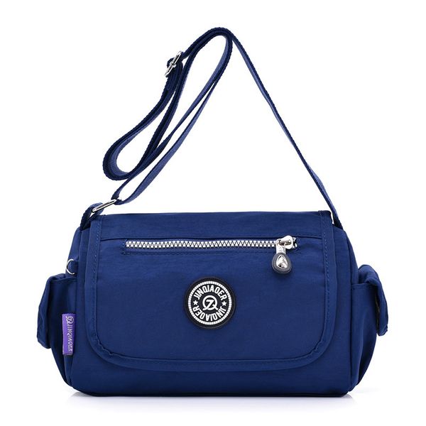 

fashion multi-functional pockets women's shoulder bag durable waterproof light nylon fabric messenger bag female