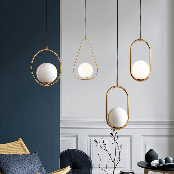 

nordic chandelier minimalist art led chandelier hang glass ball living room bedroom minimalist restaurant bar home lighting