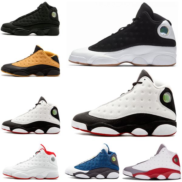 

13 13s he got game mens basketball shoes pure money white bred navy game grey toe grey sports sneakers us 8-13, Black