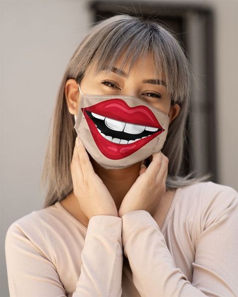

mouths fashion face masks lip reusable mascarilla washable respirable cotton mascherine cycling pm 2.5 protect foldable 5hm c2, Black