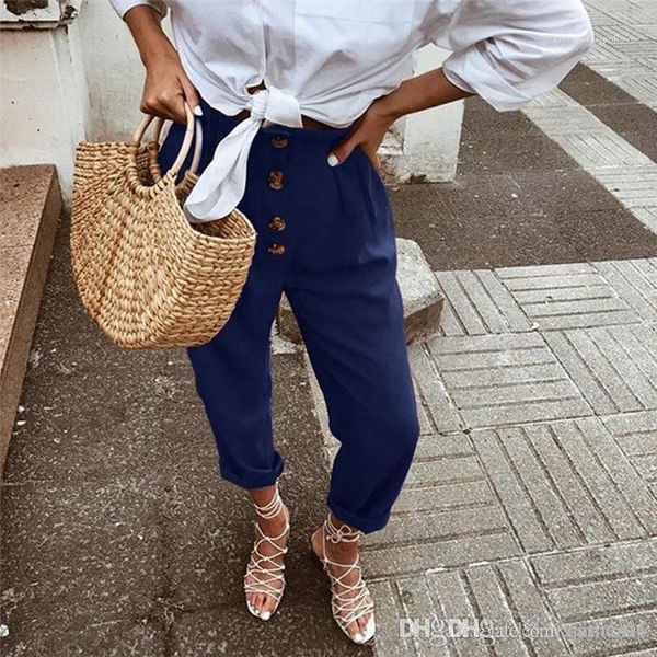 

waist casual fashion harem pants womens designer casual cotton and linen vintage loose high, Black;white