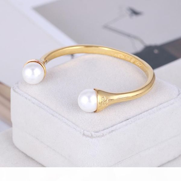 

высокое качество латунь открыла панк браслет роскошных форм качества с жемчужным браслетом украшением для женщин свадебного подарка ювелирны, Black